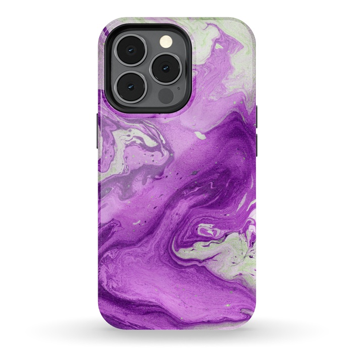iPhone 13 pro StrongFit Hand painted marble design Violet and beige by ArtsCase