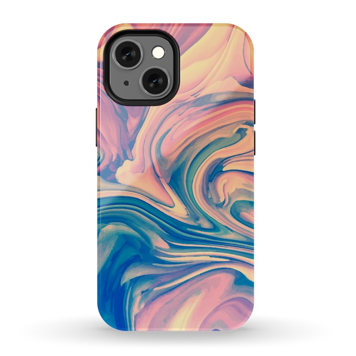 iPhone 13 mini StrongFit Marble Paint splash Colorful fluid by ArtsCase