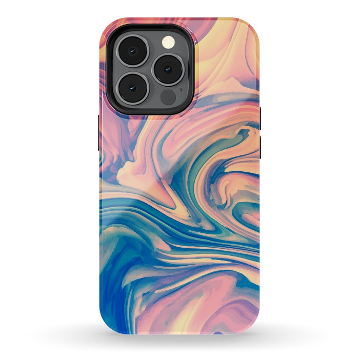 iPhone 13 pro StrongFit Marble Paint splash Colorful fluid by ArtsCase