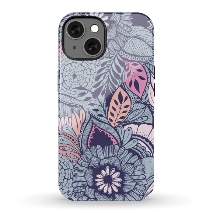 iPhone 13 StrongFit Blue Floral by Rose Halsey