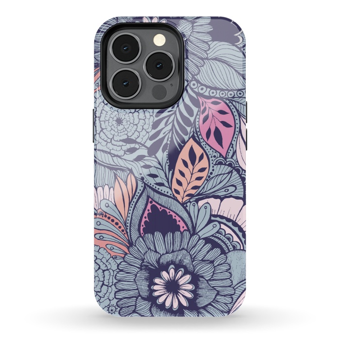 iPhone 13 pro StrongFit Blue Floral by Rose Halsey
