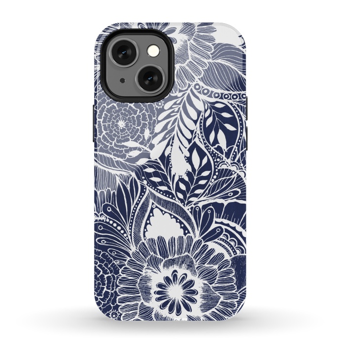 iPhone 13 mini StrongFit BlueFlorals by Rose Halsey