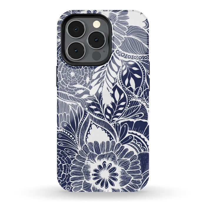 iPhone 13 pro StrongFit BlueFlorals by Rose Halsey