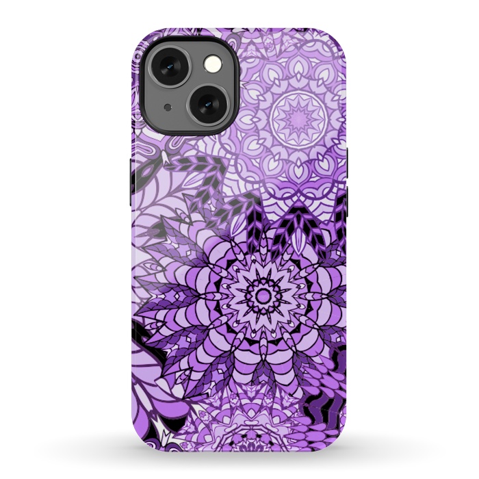 iPhone 13 StrongFit Rain Of Purple Mandalas by ArtsCase