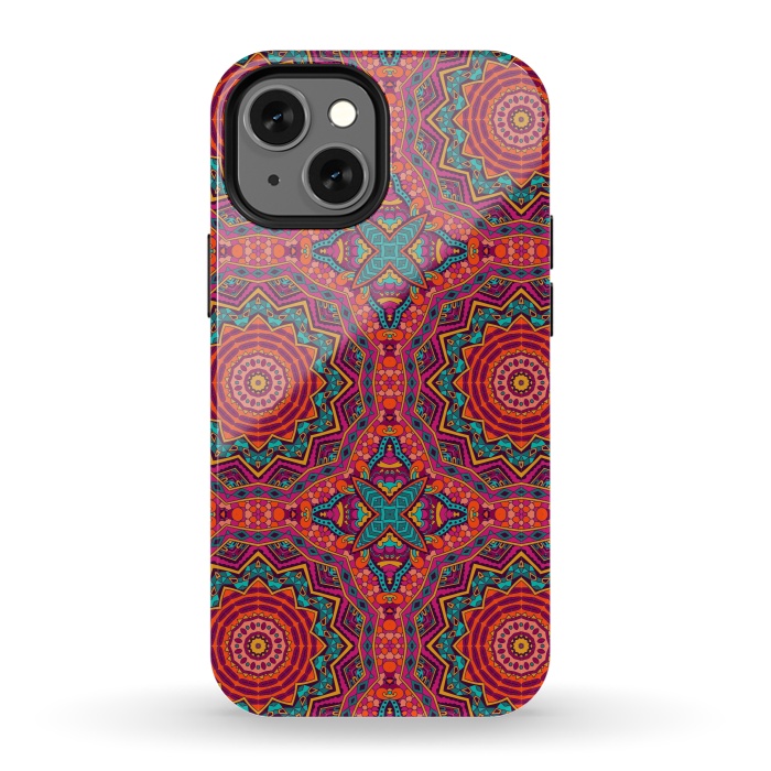 iPhone 13 mini StrongFit Mosaic mandalas with earth colors by ArtsCase