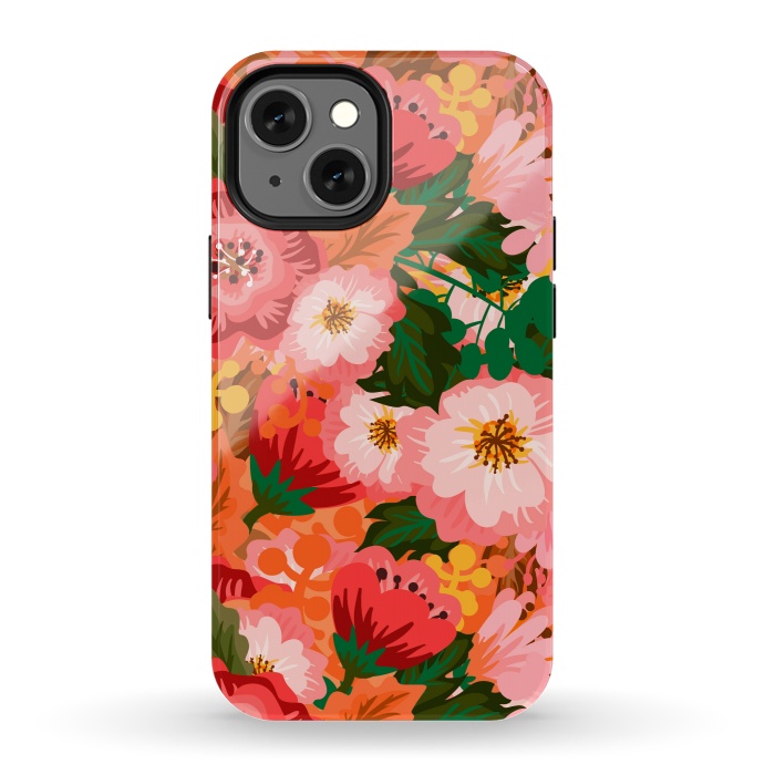 iPhone 13 mini StrongFit Bouquet of flowers in pom poms and dahlias by ArtsCase