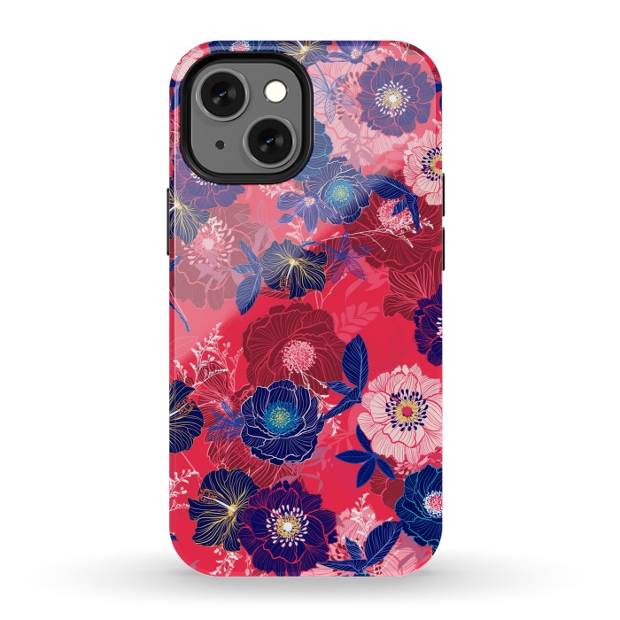 iPhone 13 mini StrongFit Country Flowers in Red Sky by ArtsCase