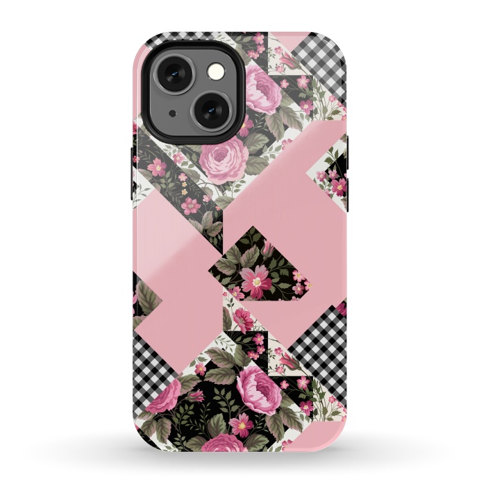 iPhone 13 mini StrongFit elegant roses with pink background by ArtsCase