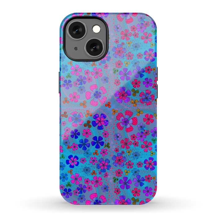 iPhone 13 StrongFit psychedelic flowers in summer by ArtsCase