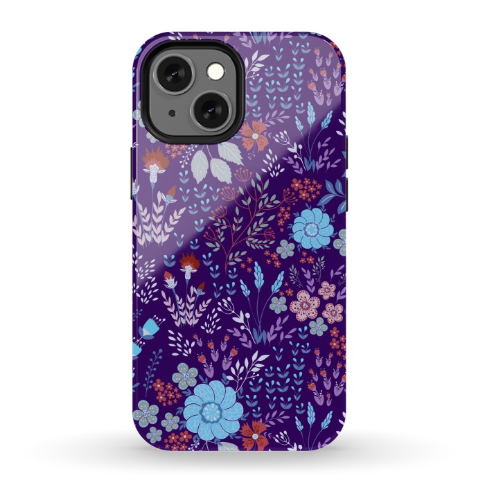 iPhone 13 mini StrongFit tiny flowers in cold colors by ArtsCase