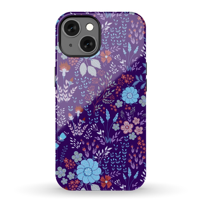 iPhone 13 StrongFit tiny flowers in cold colors by ArtsCase