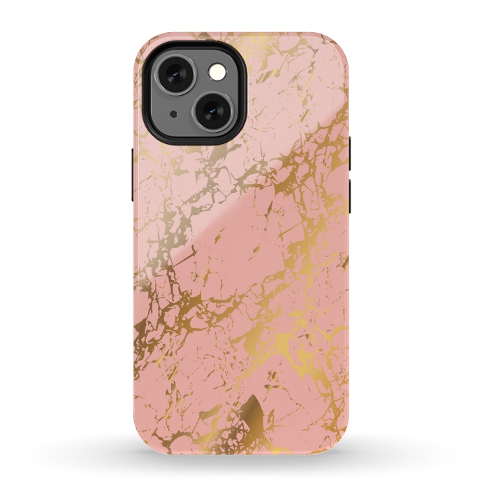iPhone 13 mini StrongFit Salmon with golden details by ArtsCase