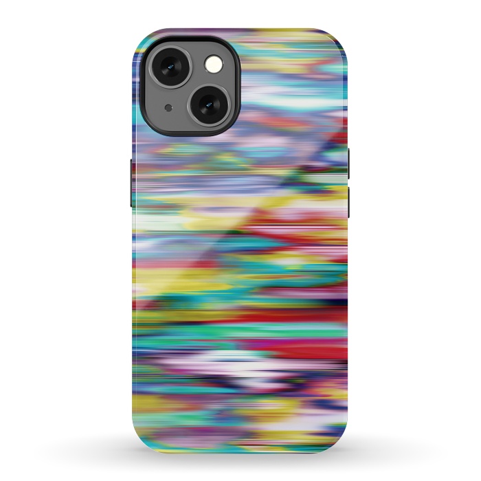 iPhone 13 StrongFit Ikat Blurred Stripes Multicolor by Ninola Design