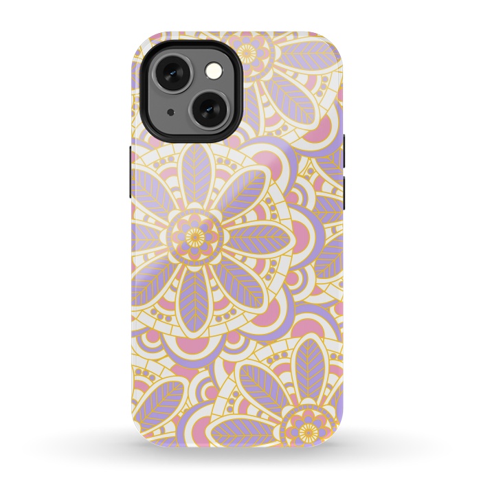 iPhone 13 mini StrongFit Lilac Lace by Shelly Bremmer