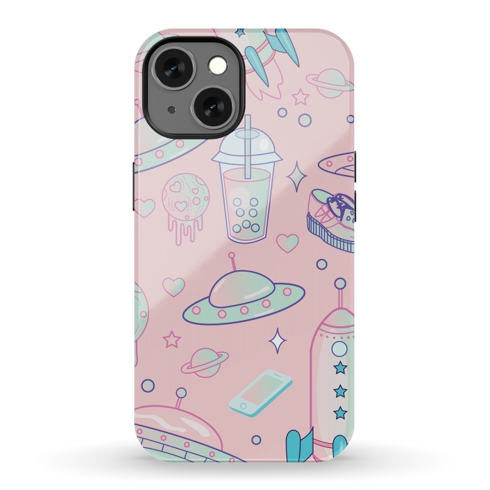 iPhone 13 StrongFit Galaxy space babe pastel goth kawaii pattern by Luna Elizabeth Art