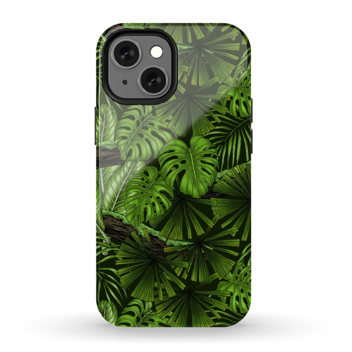 iPhone 13 mini StrongFit Jungle leaves by Katerina Kirilova