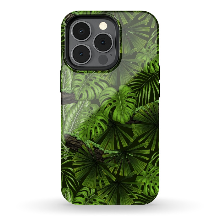 iPhone 13 pro StrongFit Jungle leaves by Katerina Kirilova