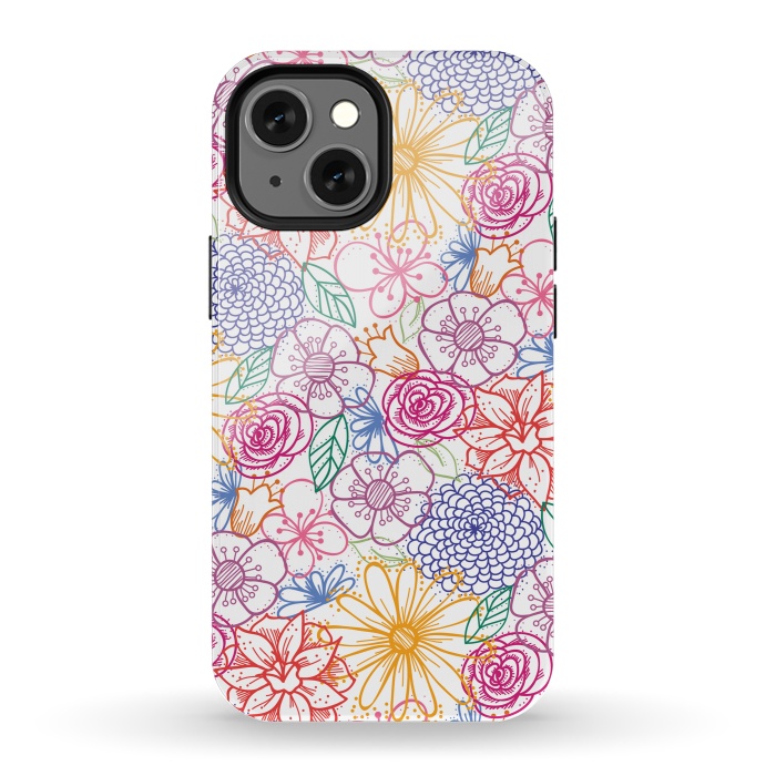 iPhone 13 mini StrongFit Summer Bright Floral by TracyLucy Designs