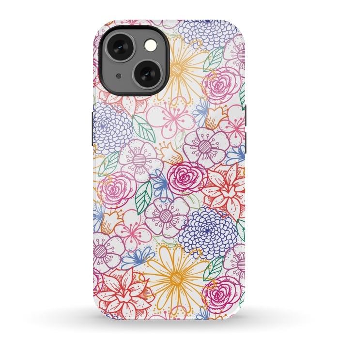 iPhone 13 StrongFit Summer Bright Floral by TracyLucy Designs