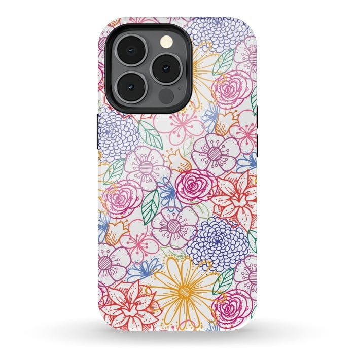 iPhone 13 pro StrongFit Summer Bright Floral by TracyLucy Designs