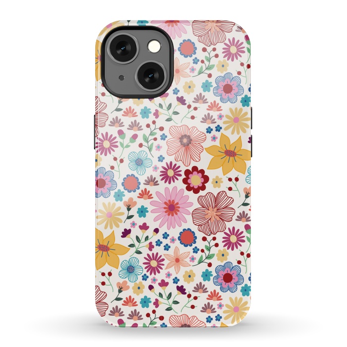 iPhone 13 StrongFit Springtime Wild Bloom by TracyLucy Designs