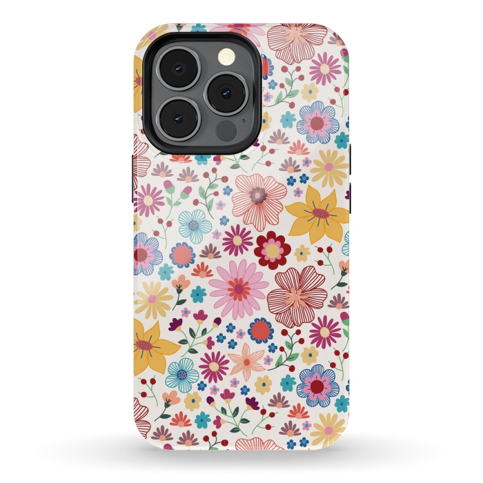 iPhone 13 pro StrongFit Springtime Wild Bloom by TracyLucy Designs