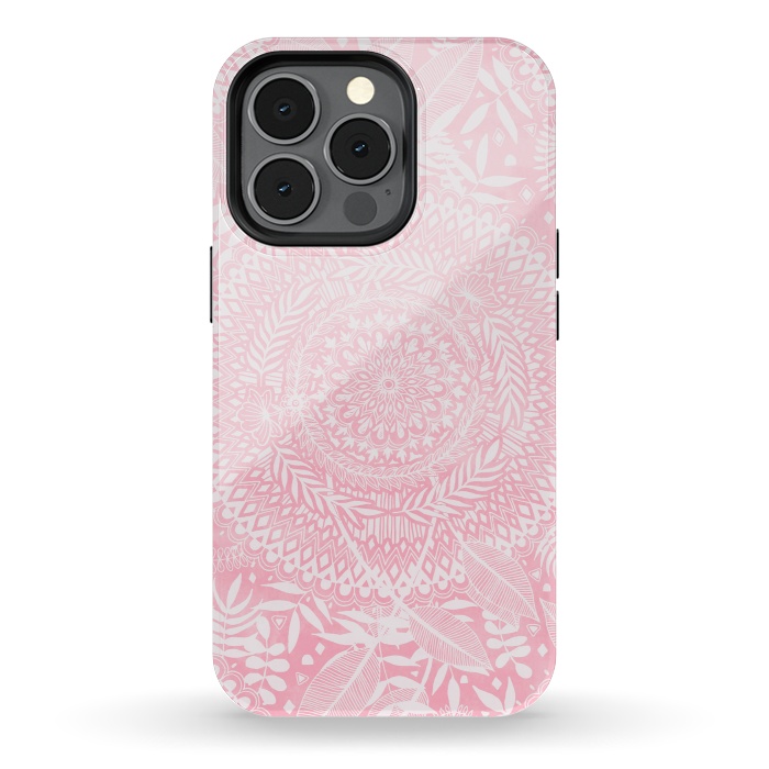 iPhone 13 pro StrongFit Medallion Pattern in Blush Pink by Micklyn Le Feuvre
