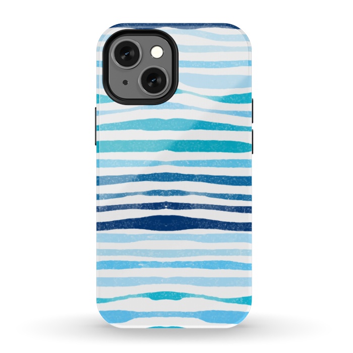 iPhone 13 mini StrongFit blue waves lines by MALLIKA