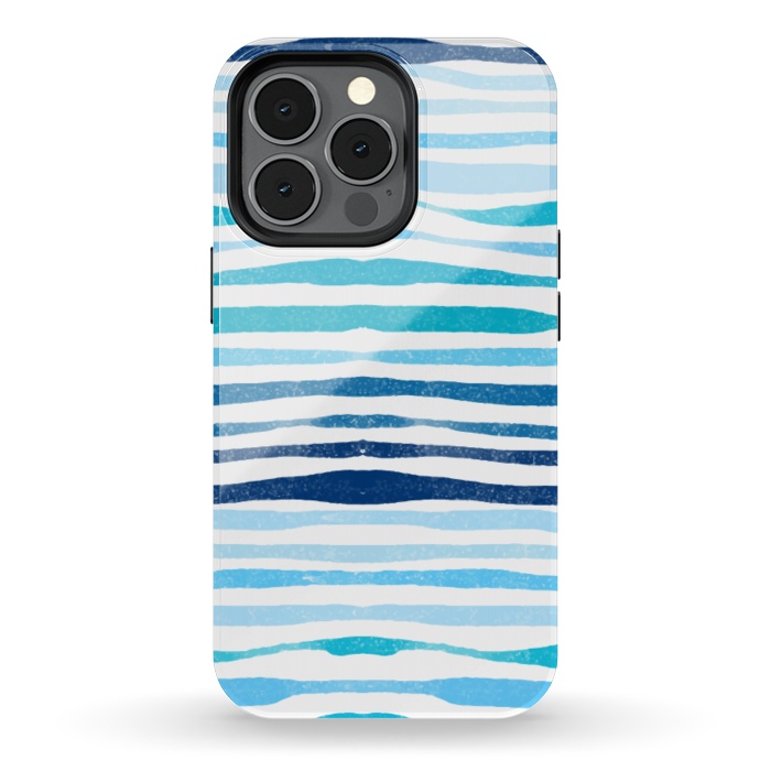 iPhone 13 pro StrongFit blue waves lines by MALLIKA