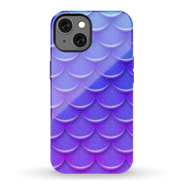 iPhone 13 StrongFit BLUE PINK SCALES PATTERN by MALLIKA