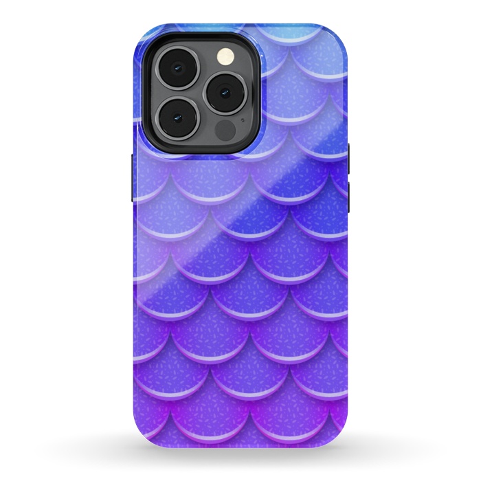 iPhone 13 pro StrongFit BLUE PINK SCALES PATTERN by MALLIKA