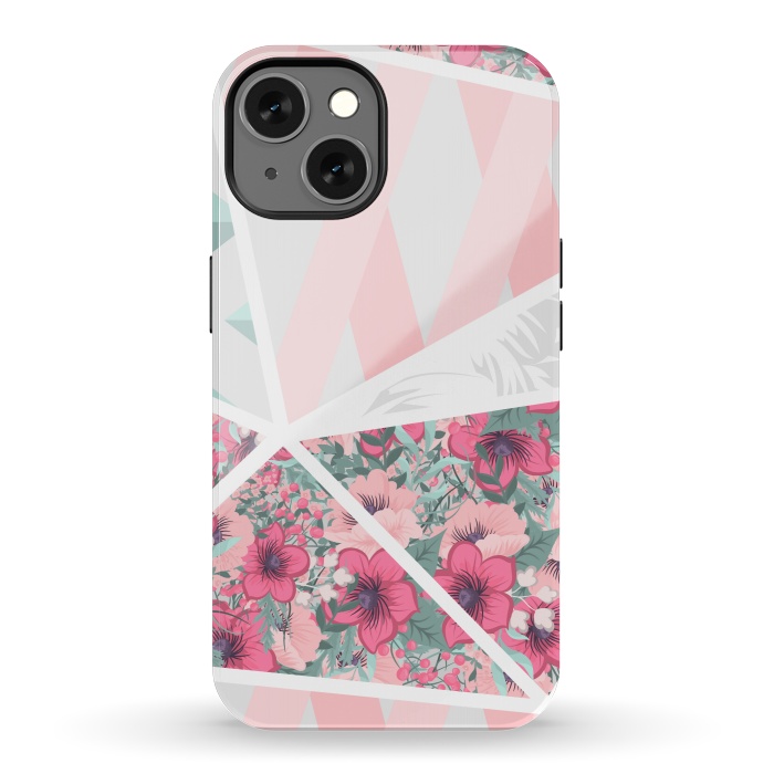 iPhone 13 StrongFit PINK PATCHWORK FLORAL by MALLIKA
