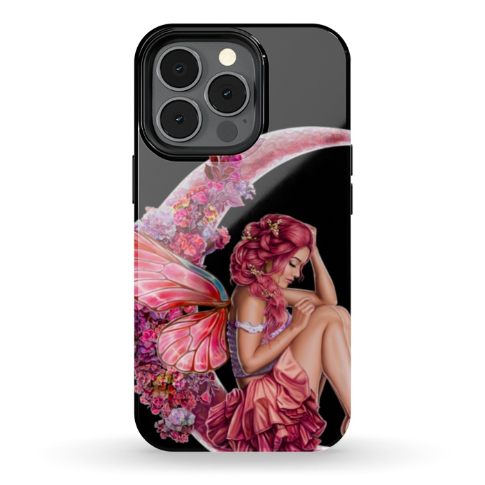iPhone 13 pro StrongFit pink moon fairy by haroulita
