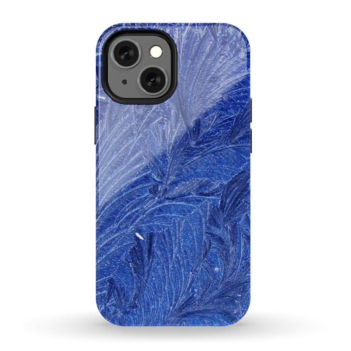 iPhone 13 mini StrongFit blue shaded leaves by MALLIKA