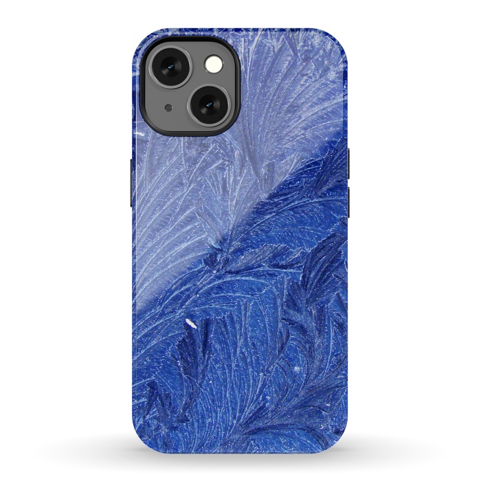 iPhone 13 StrongFit blue shaded leaves by MALLIKA