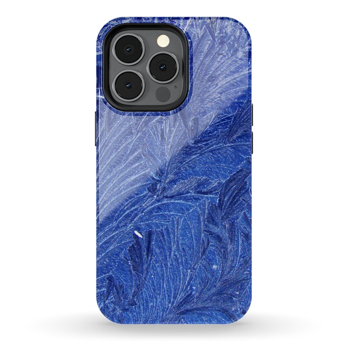 iPhone 13 pro StrongFit blue shaded leaves by MALLIKA