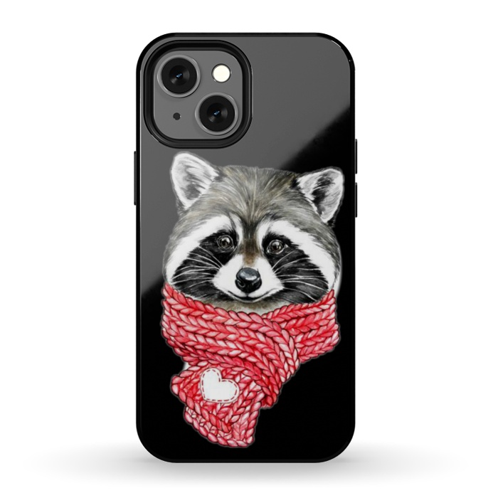 iPhone 13 mini StrongFit cute Raccoon by haroulita