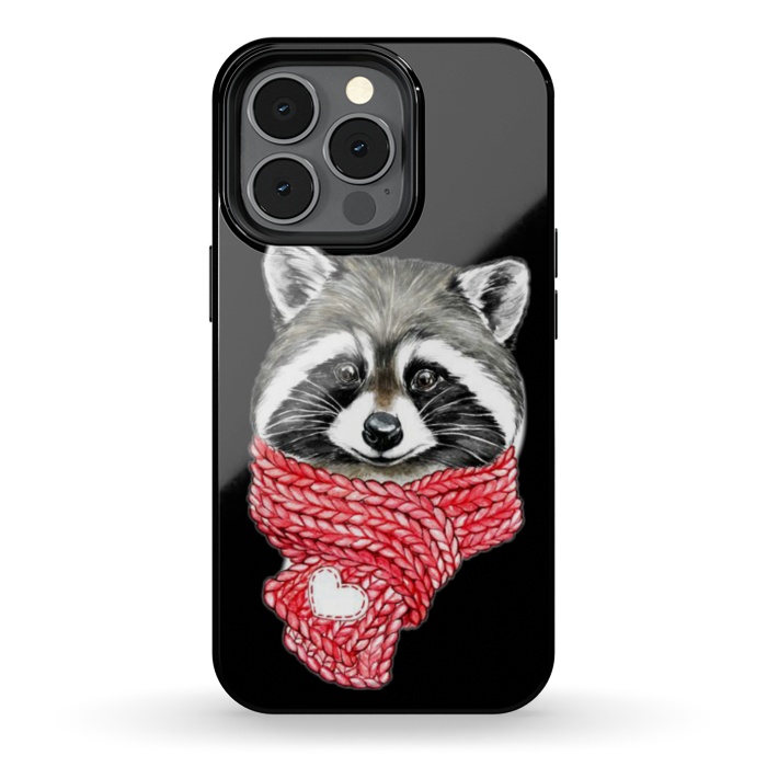 iPhone 13 pro StrongFit cute Raccoon by haroulita