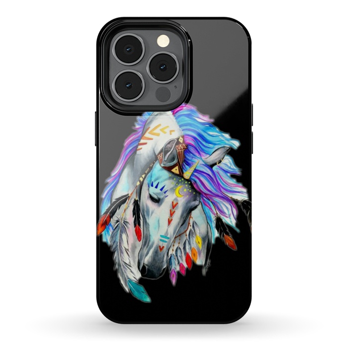 iPhone 13 pro StrongFit feather horse by haroulita