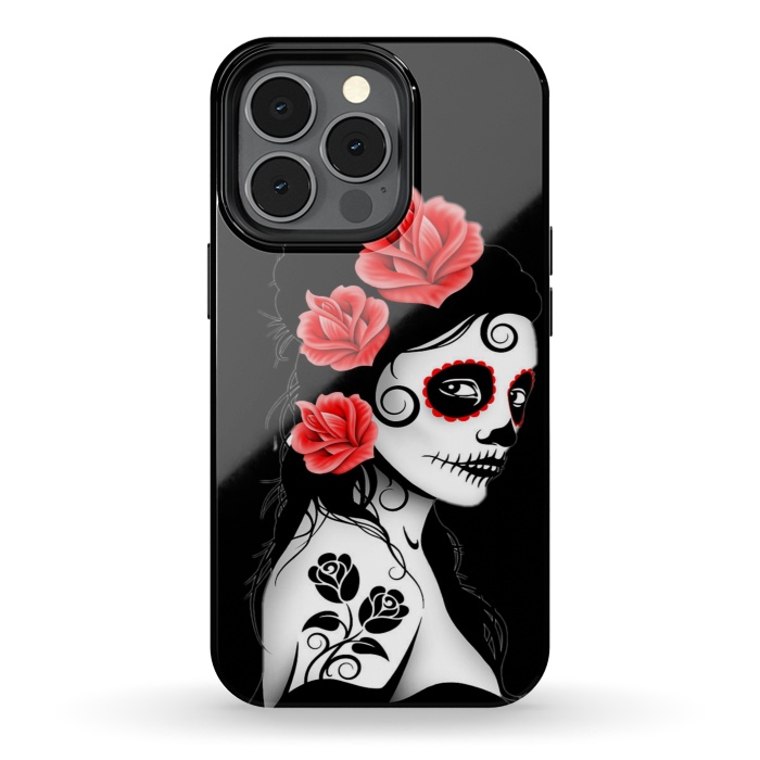iPhone 13 pro StrongFit sugar skull woman by haroulita