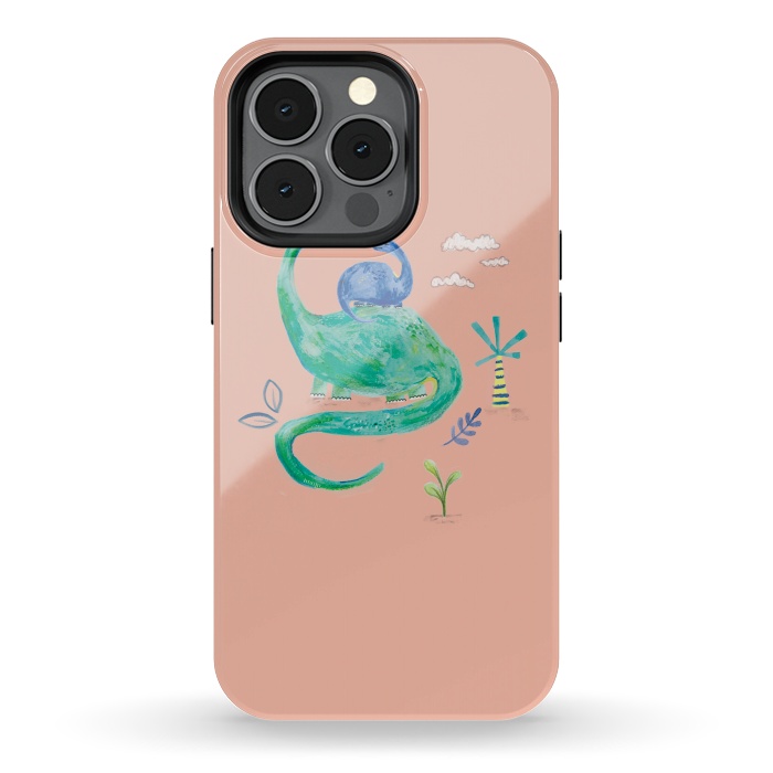 iPhone 13 pro StrongFit painted dinosaur  by lauradidthis