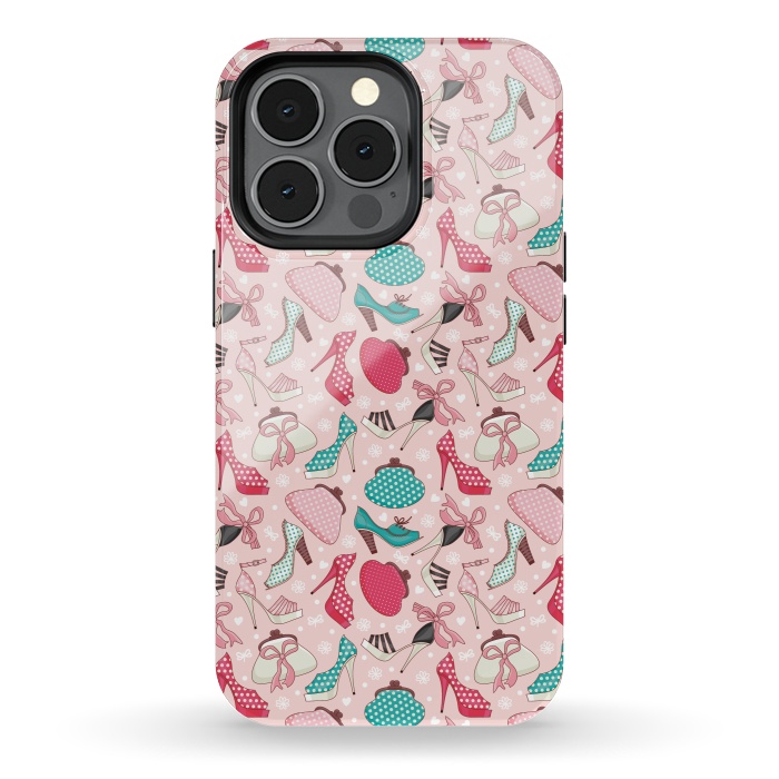 iPhone 13 pro StrongFit Pattern With Women's Shoes And Handbags by ArtsCase