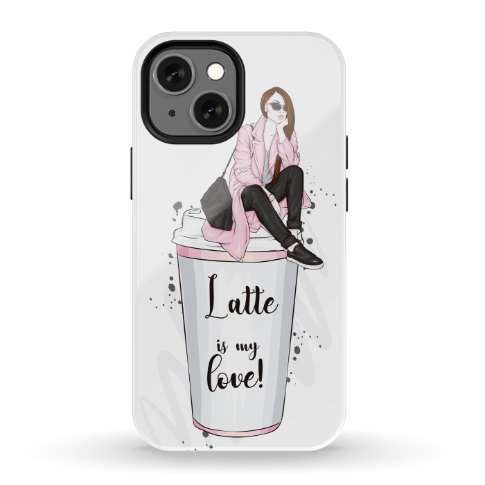 iPhone 13 mini StrongFit A Fashionable Woman Loves Latte by ArtsCase