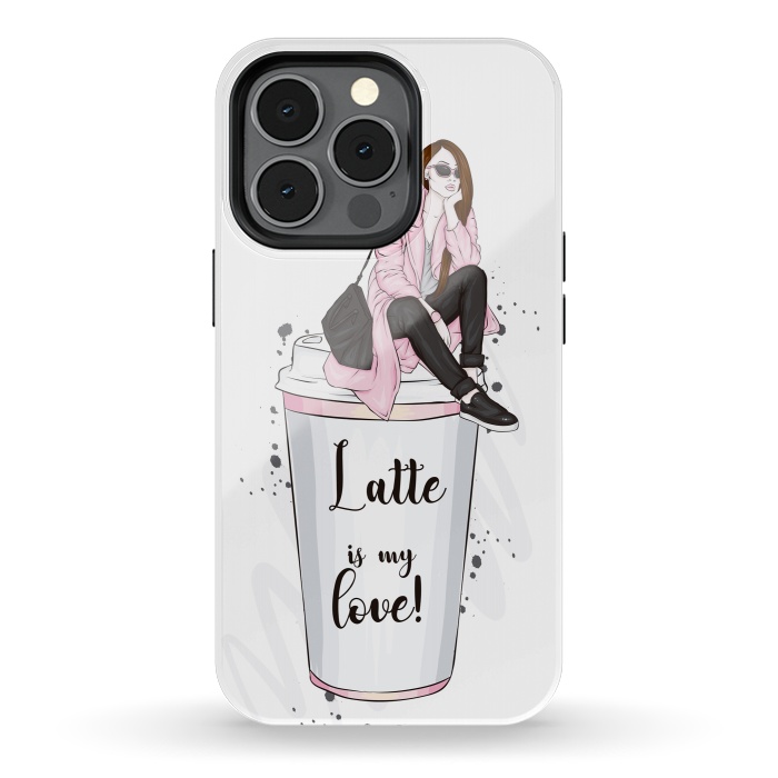 iPhone 13 pro StrongFit A Fashionable Woman Loves Latte by ArtsCase
