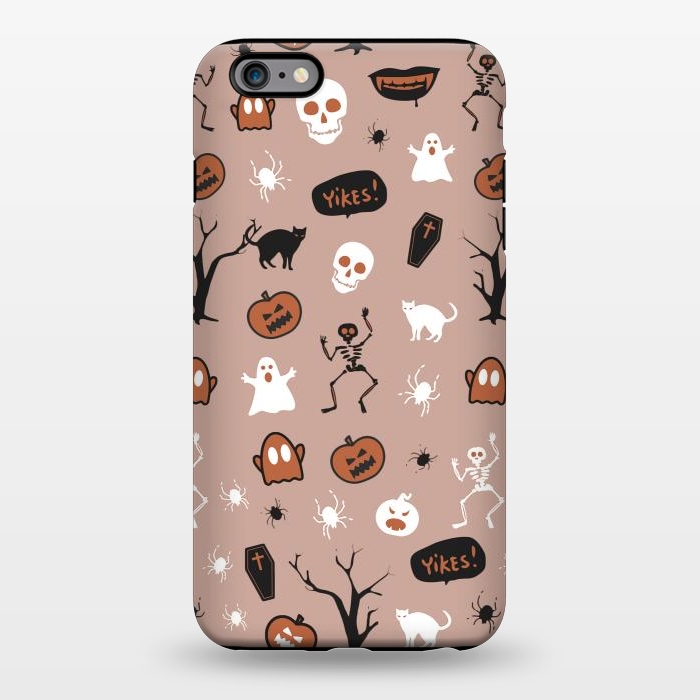 iPhone 6/6s plus StrongFit Halloween monsters pattern - skeletons, pumpkins, ghosts, cats, spiders by Oana 
