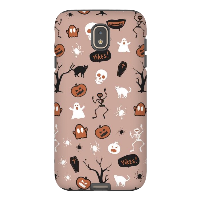 Galaxy J7 StrongFit Halloween monsters pattern - skeletons, pumpkins, ghosts, cats, spiders by Oana 