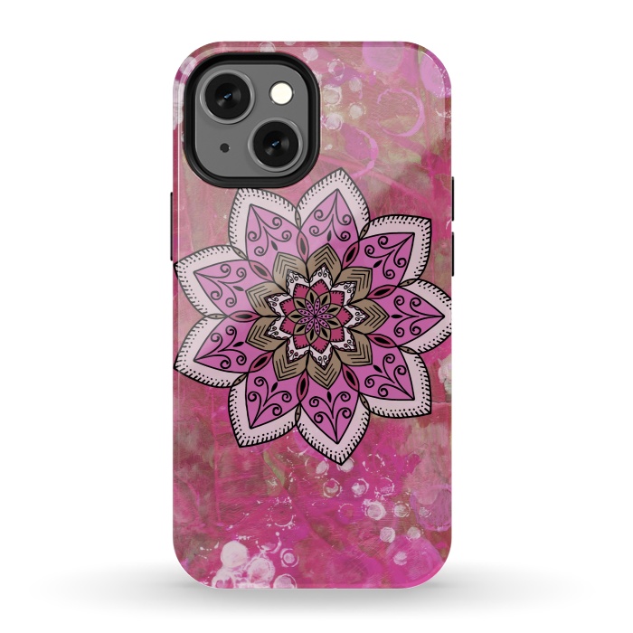 iPhone 13 mini StrongFit Pink mandala by Winston