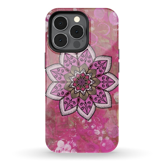 iPhone 13 pro StrongFit Pink mandala by Winston