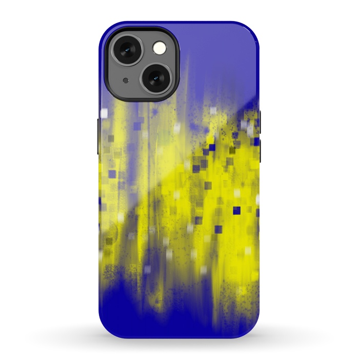 iPhone 13 StrongFit Color blue yellow abstract art by Josie