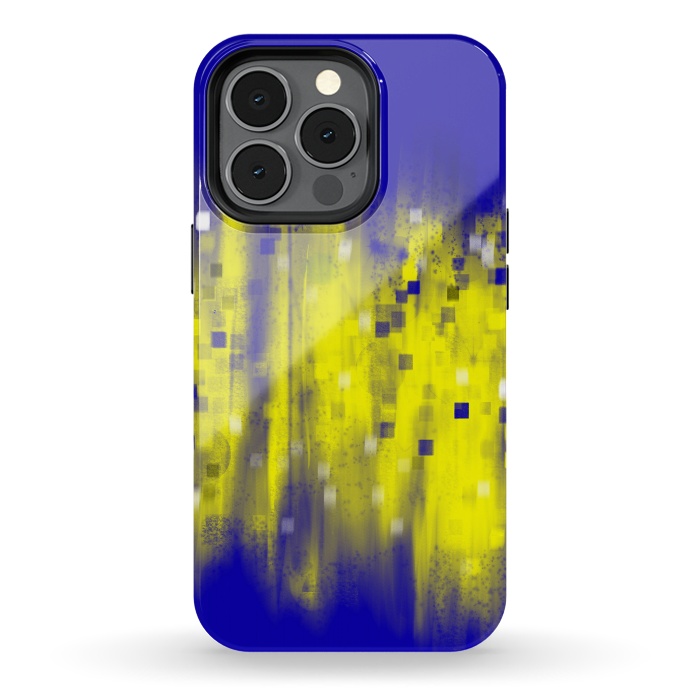 iPhone 13 pro StrongFit Color blue yellow abstract art by Josie